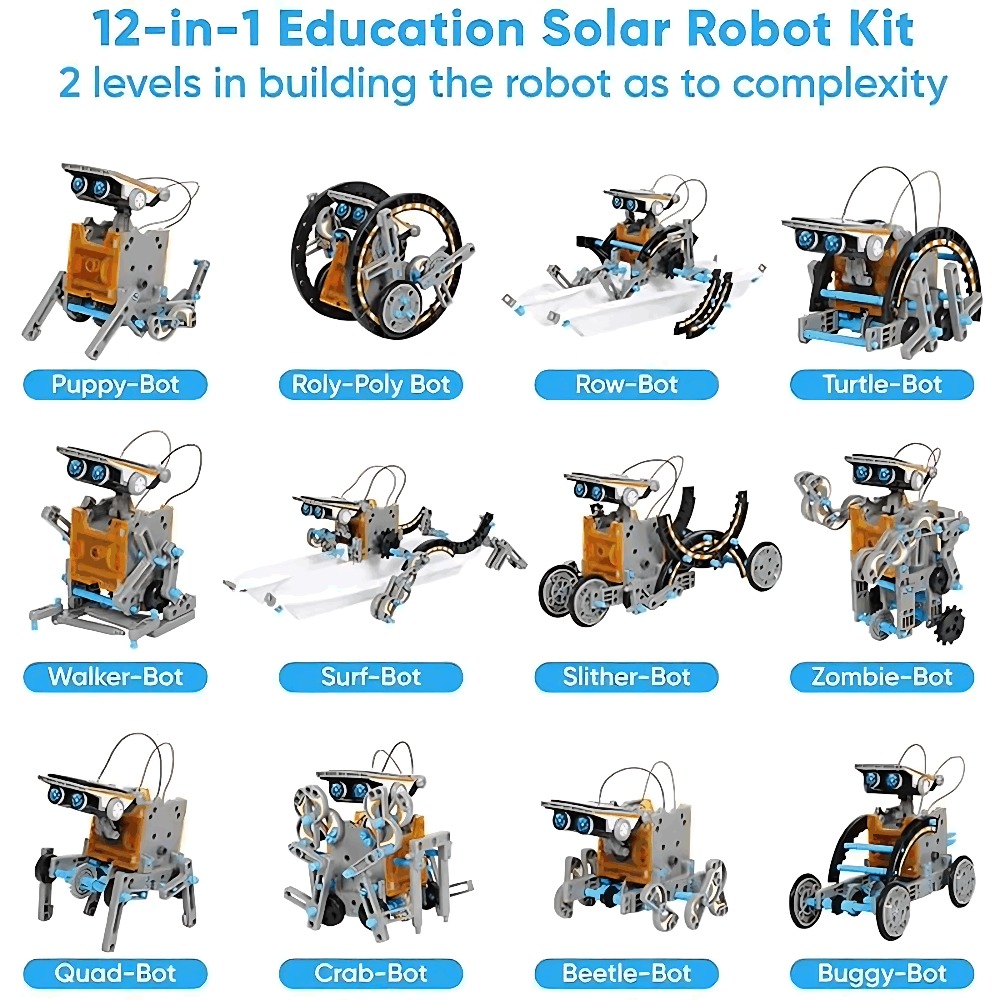 Solar Robot Building Blocks 12 - Science Project Diy 评论和价格