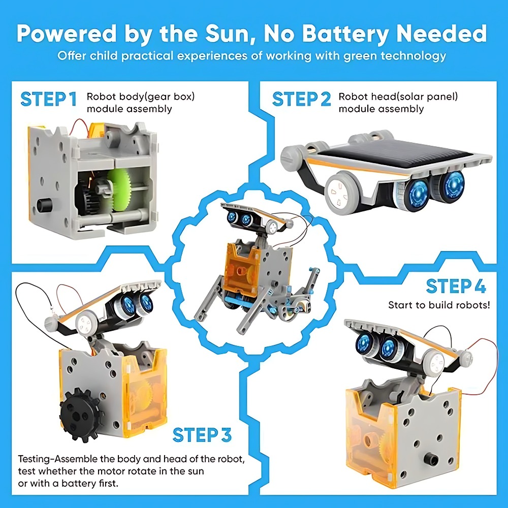 Solar Robot Building Blocks 12 - Science Project Diy 评论和价格