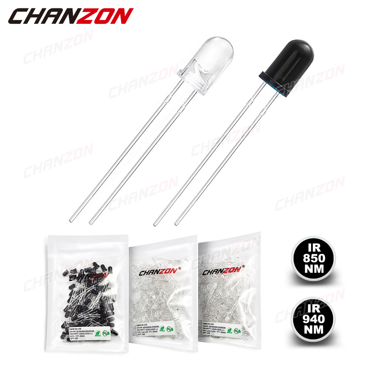100Pcs 3mm 5mm IR LED Diode Tr - Science And Hobby Photos 评论和价格